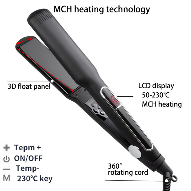 65W MCH 2 σε 1 Διευθέτης μαλλιών LCD οθόνη επίπεδη σίδηρο πολυλειτουργικό μαλλί curler με 3 μεγέθη πίνακα