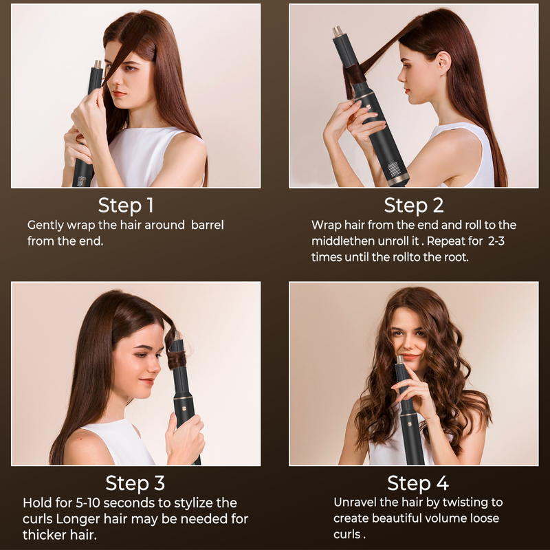 5 σε 1 Ηλεκτρικό Εργαλείο Hair Styler Custom Logo LED Πολυλειτουργικό Εργαλείο Curler μαλλιών με ισχύ 1000W και μήκος καλωδίου 1,8m