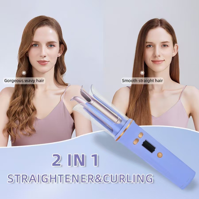 USB επαναφορτιζόμενο φορητό μαλλί curler ταξίδι ασύρματο μίνι μαλλιά σίδηρο αυτόματο curler LCD οθόνη θερμοκρασία