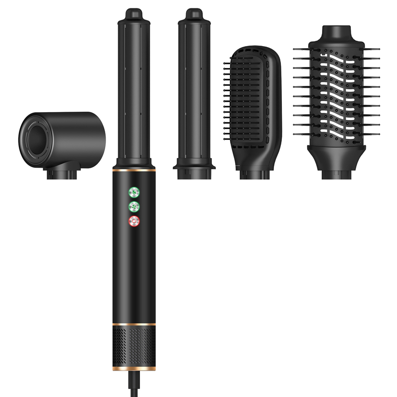 5 σε 1 Ζεστό αερό βούρτσα Μεγάλη ταχύτητα Brushless κινητήρα αυτόματη κάλυψη στεγνωτήρα μαλλιών Σετ αρνητικά ιόντα Αεροπορία Αλουμινίου Shell