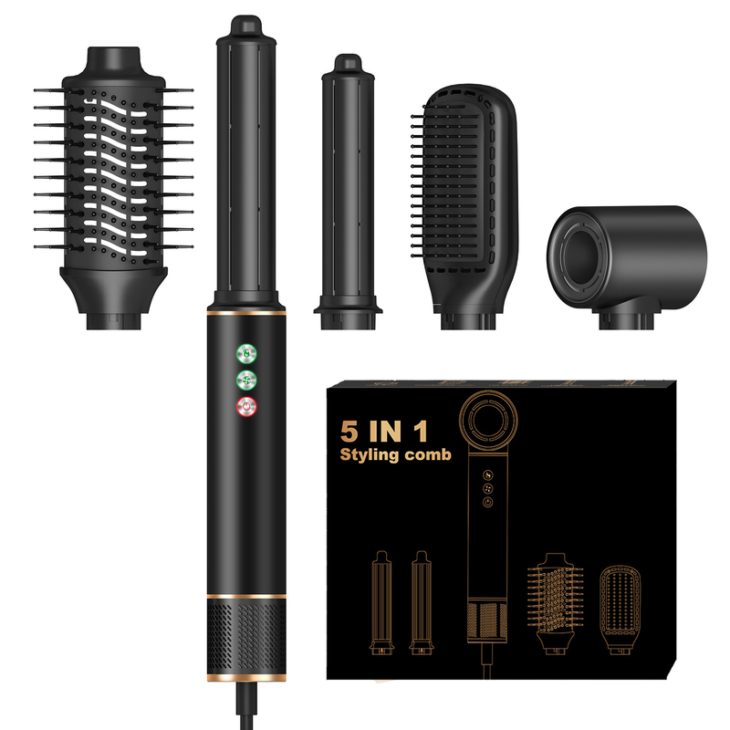 5 σε 1 Ζεστό αερό βούρτσα Μεγάλη ταχύτητα Brushless κινητήρα αυτόματη κάλυψη στεγνωτήρα μαλλιών Σετ αρνητικά ιόντα Αεροπορία Αλουμινίου Shell