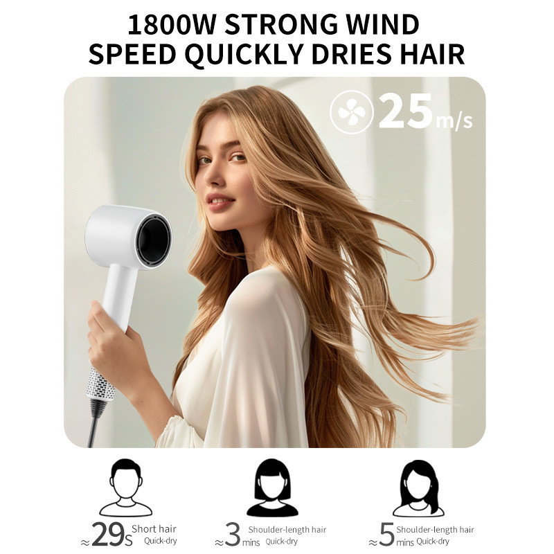 Επαγγελματικό Salon Grade 1800W υψηλής ισχύος 5 δισεκατομμύρια πλάσμα ελαφρύ βάρος γρήγορα στεγνώσεις στεγνωτήρα μαλλιών με εξατομικευμένο λογότυπο και τρεις ακροφύσια