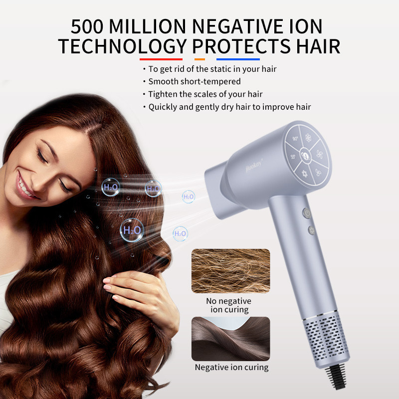 Επαγγελματικό Salon Grade 1800W υψηλής ισχύος 5 δισεκατομμύρια πλάσμα ελαφρύ βάρος γρήγορα στεγνώσεις στεγνωτήρα μαλλιών με εξατομικευμένο λογότυπο και τρεις ακροφύσια