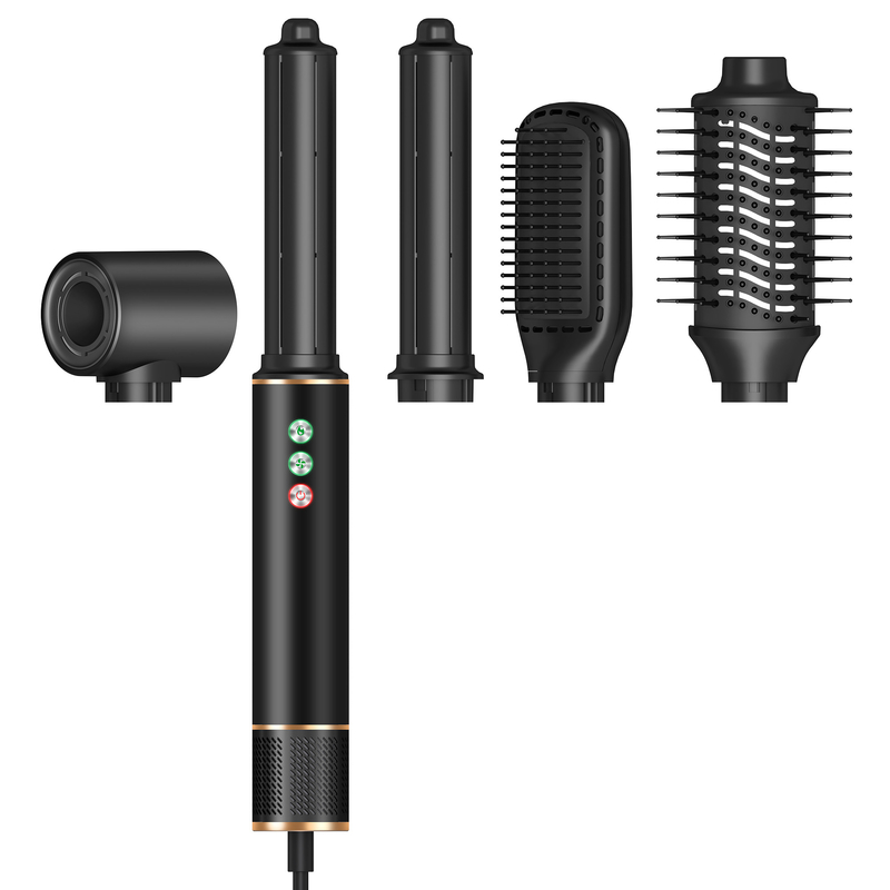 220V 5 σε 1 ταχύτητα Hot Air Styler Επαγγελματικό Frizz-Free Blow Dryer Brush Curl Διόρθωση με ταξιδιωτική τσάντα 3 Gear Cold