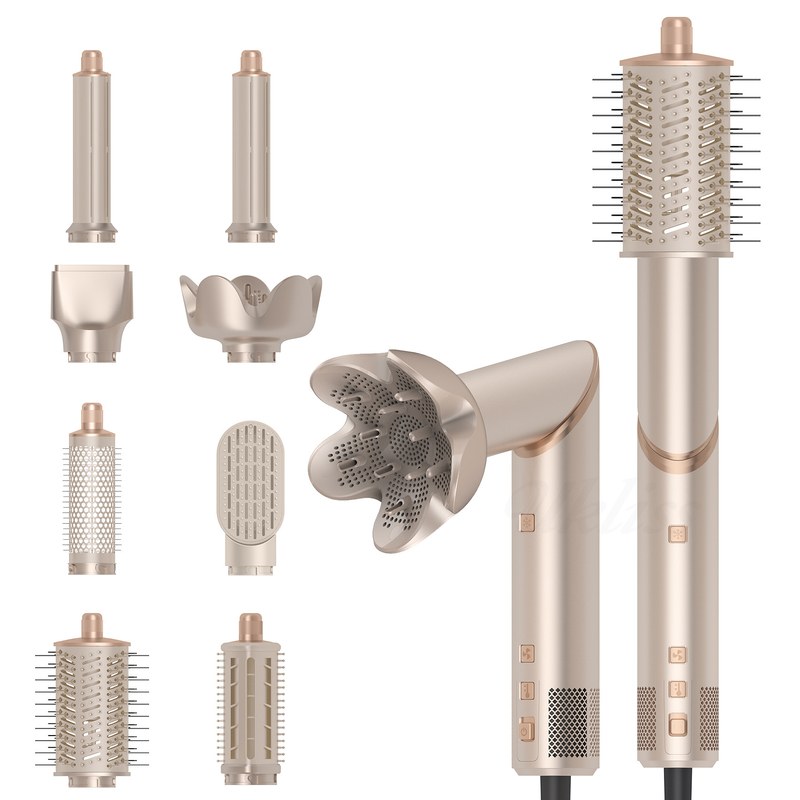 Ψυχρό 4 Gear 8 σε 1 Hair Styler 110 000 RPM ταχύτητα αρνητικό ιόνιο στεγνωτήρα μαλλιών αυτόματο κάλυψη σίδηρο Volumizer Straightener