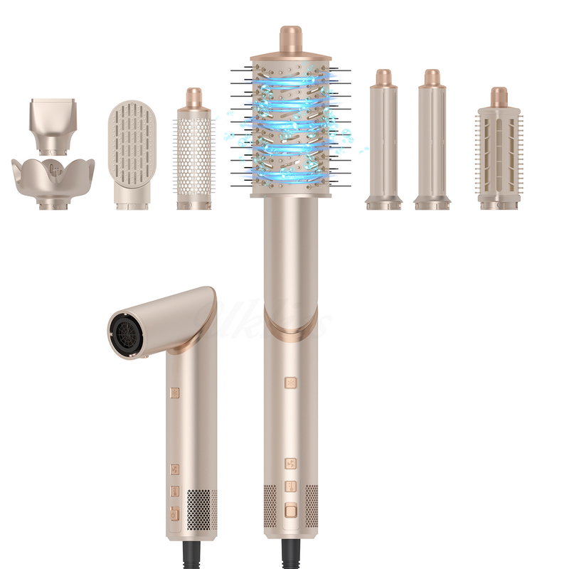 Ψυχρό 4 Gear 8 σε 1 Hair Styler 110 000 RPM ταχύτητα αρνητικό ιόνιο στεγνωτήρα μαλλιών αυτόματο κάλυψη σίδηρο Volumizer Straightener