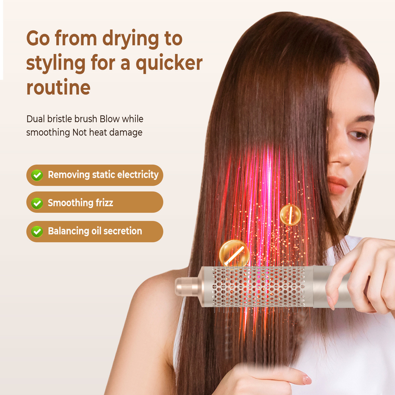 Ψυχρό 4 Gear 8 σε 1 Hair Styler 110 000 RPM ταχύτητα αρνητικό ιόνιο στεγνωτήρα μαλλιών αυτόματο κάλυψη σίδηρο Volumizer Straightener